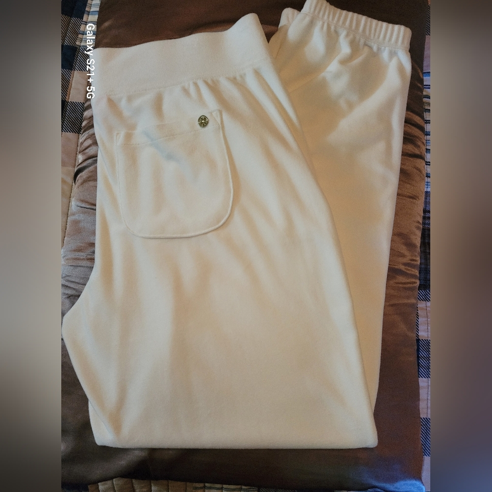 Lilly Pulitzer white velour Track Pants